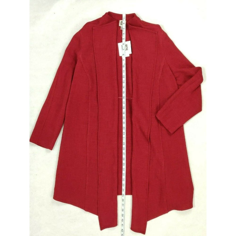 Anne Klein Womens Jacket Plus Size 1X Red Open - Picture 11 of 14